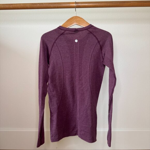 Lululemon Swiftly Tech Long Sleeve Crew – Tonka Stripe Heathered Plum - Picture 3 of 12